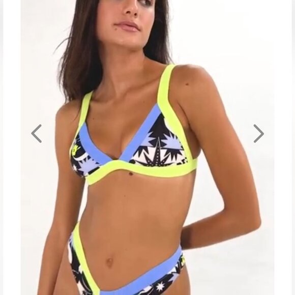 NWT OneOne Swimwear SET Bikini Blue Neon Yellow White Black Jesse Kameron New - Picture 7 of 13